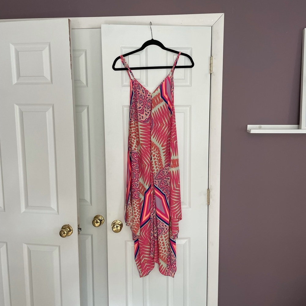 Veronica M Handkerchief Dress - size small - pink blue violet